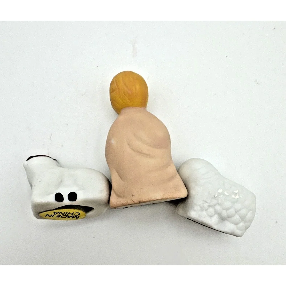 Vintage Pottery Ceramic‎ Mini Nativity Set Holy Family Figures 9 Pcs